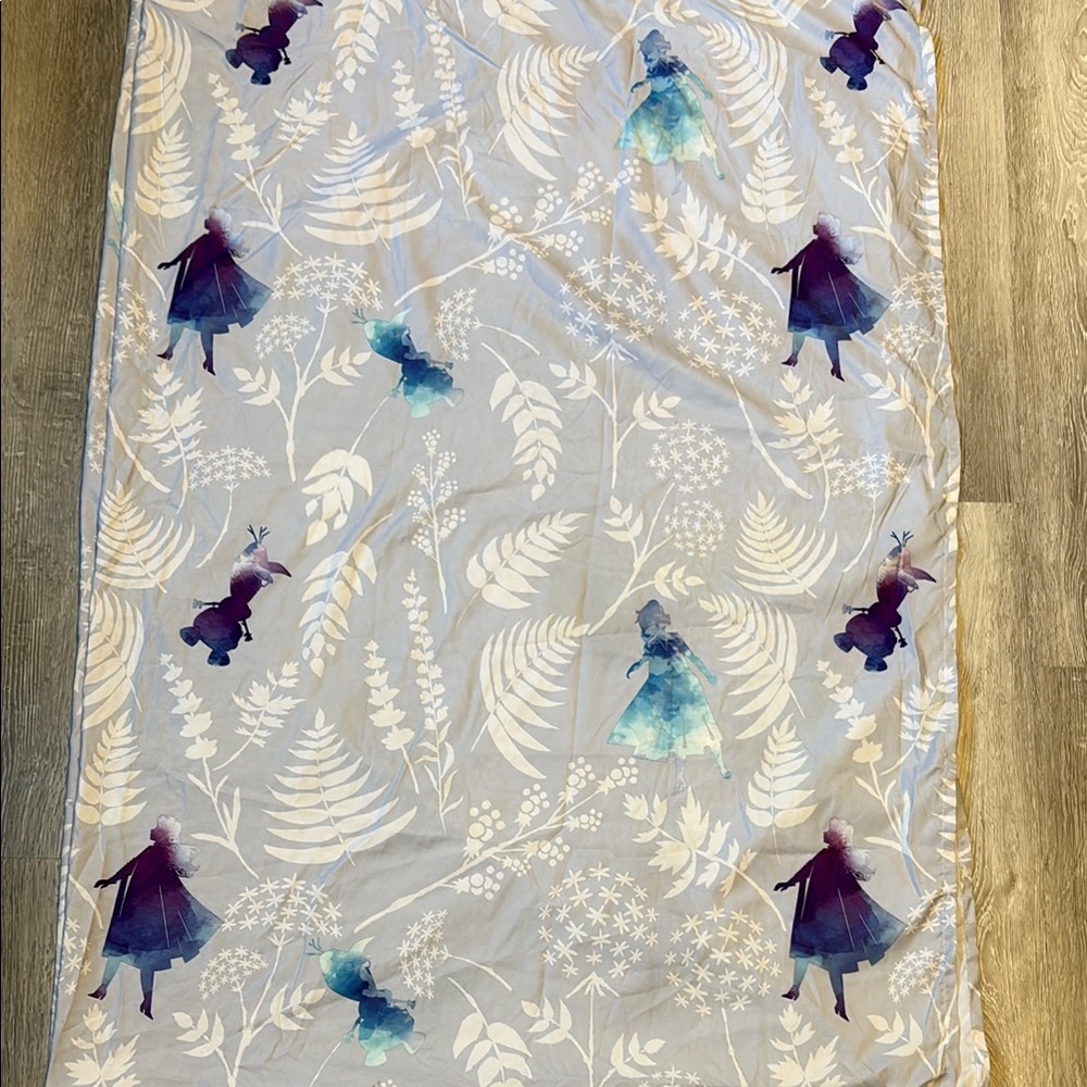 Disney Frozen Themed Flat Top Sheet - Purple and Blue